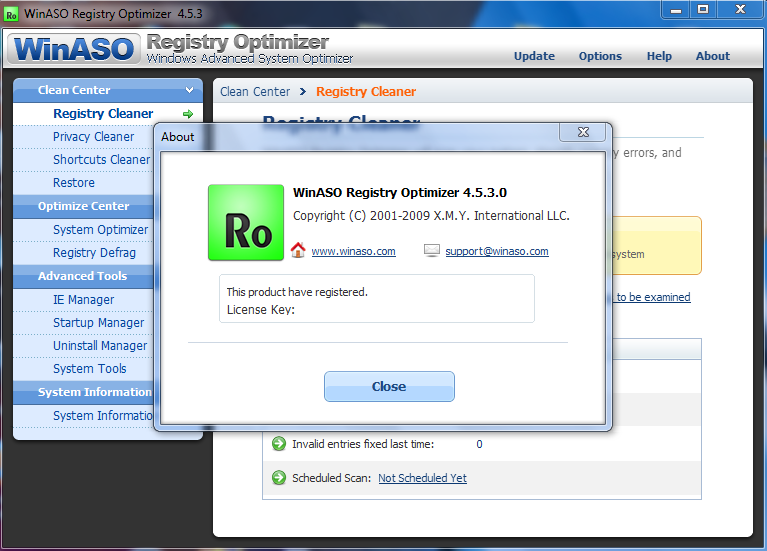winaso registry optimizer v4.5.3
